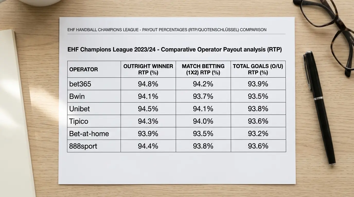 Bet365 Quotenschlüssel für EHF Champions League Handball im Vergleich mit anderen Buchmachers