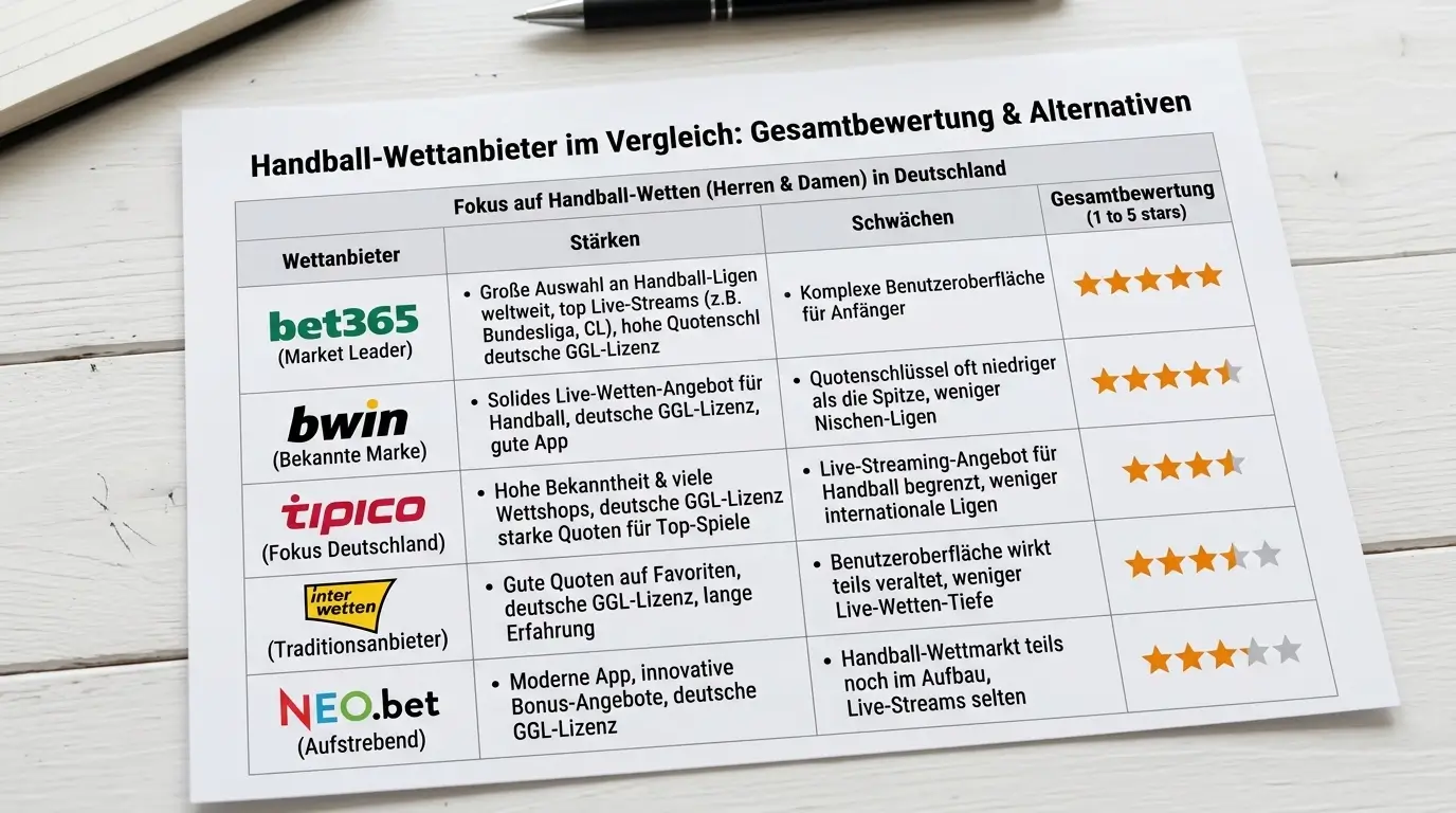 Bet365 Handball Gesamtbewertung 2026 mit Stärken und Alternativen für deutsche Sportwetter