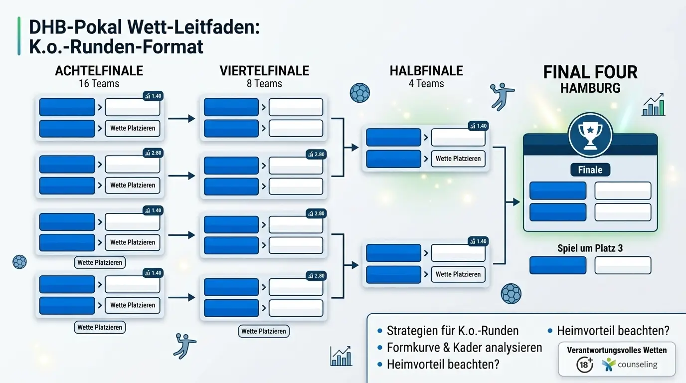 DHB Pokal K.o.-Format mit Final Four Hamburg - Turnierstruktur für Handball Wetten