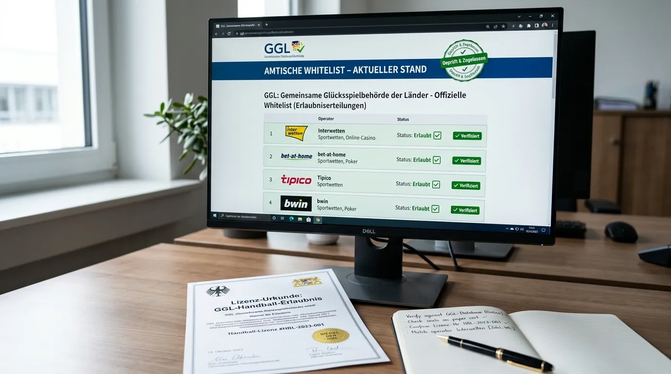 GGL-Whitelist Prüfung für Handball Wettanbieter — seriöse Buchmacher mit gültiger GGL-Lizenz erkennen