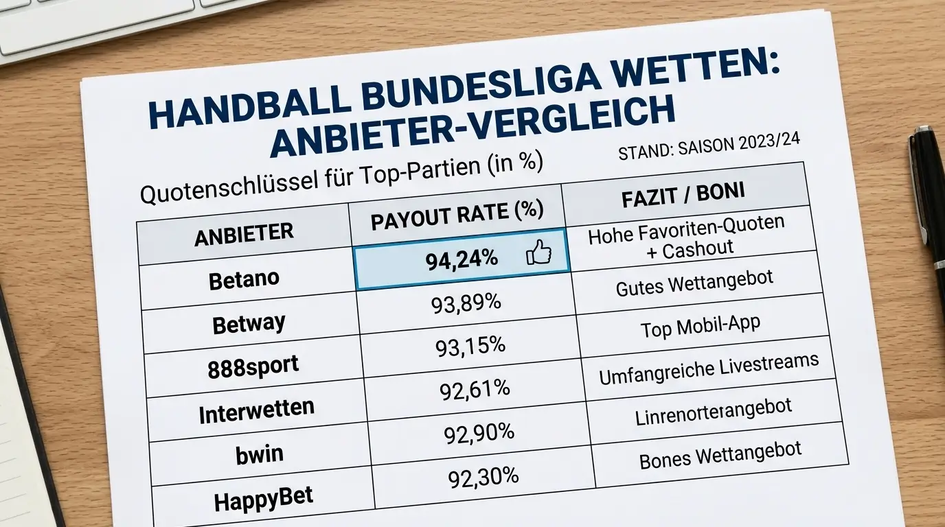 HBL Quotenvergleich 2026 mit Betano, Betway und anderen Buchmachers für Handball Bundesliga Wetten