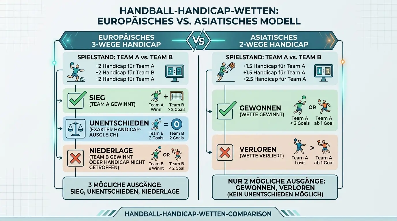 Unterschied Asian Handicap vs europäisches Handicap beim Handball Wetten im Vergleich