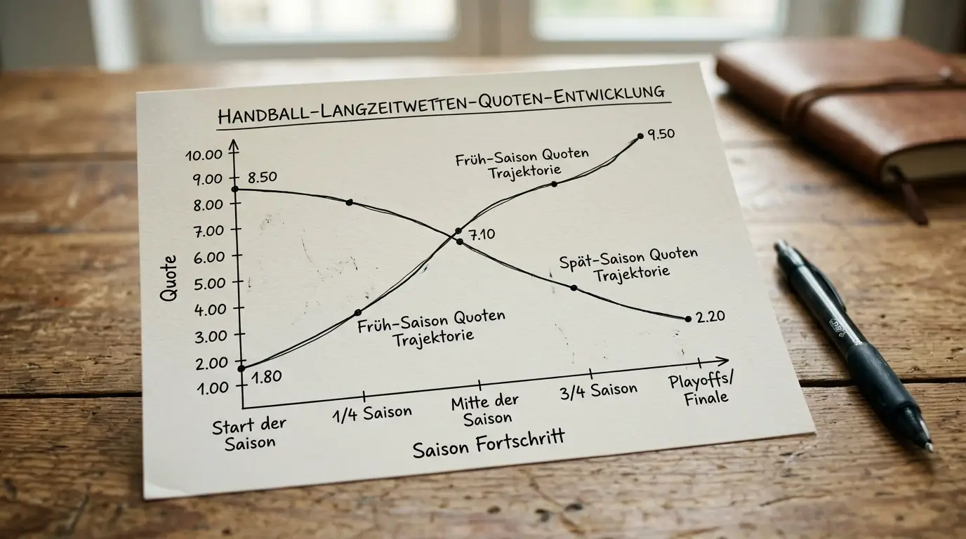 Quoten-Entwicklung bei Handball Langzeitwetten im Saisonverlauf: Früheinstieg vs. spätere Anpassung