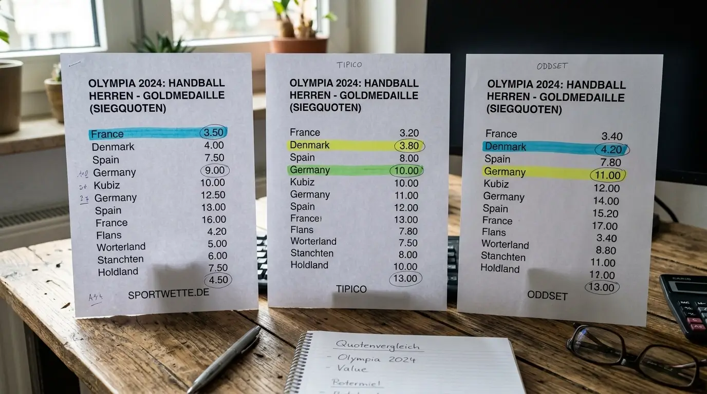 Quotenvergleich für olympische Handball-Wetten — welche Anbieter bieten die besten Quoten für Olympia-Sportwetten