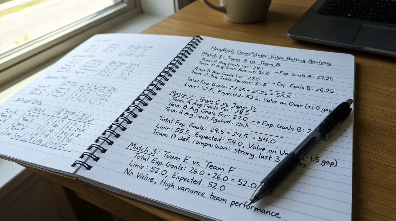 Analyse Über/Unter Linien Handball Wetten - wie man Value Bets bei Totals identifiziert