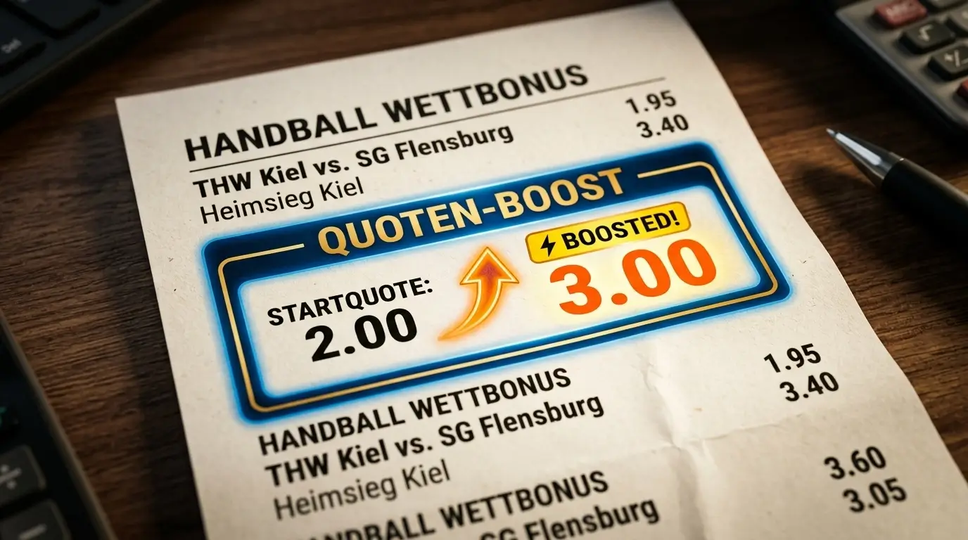 Handball Quoten-Boost Promotion: Temporäre Quotenerhöhung für ausgewählte HBL und EHF Champions League Spiele