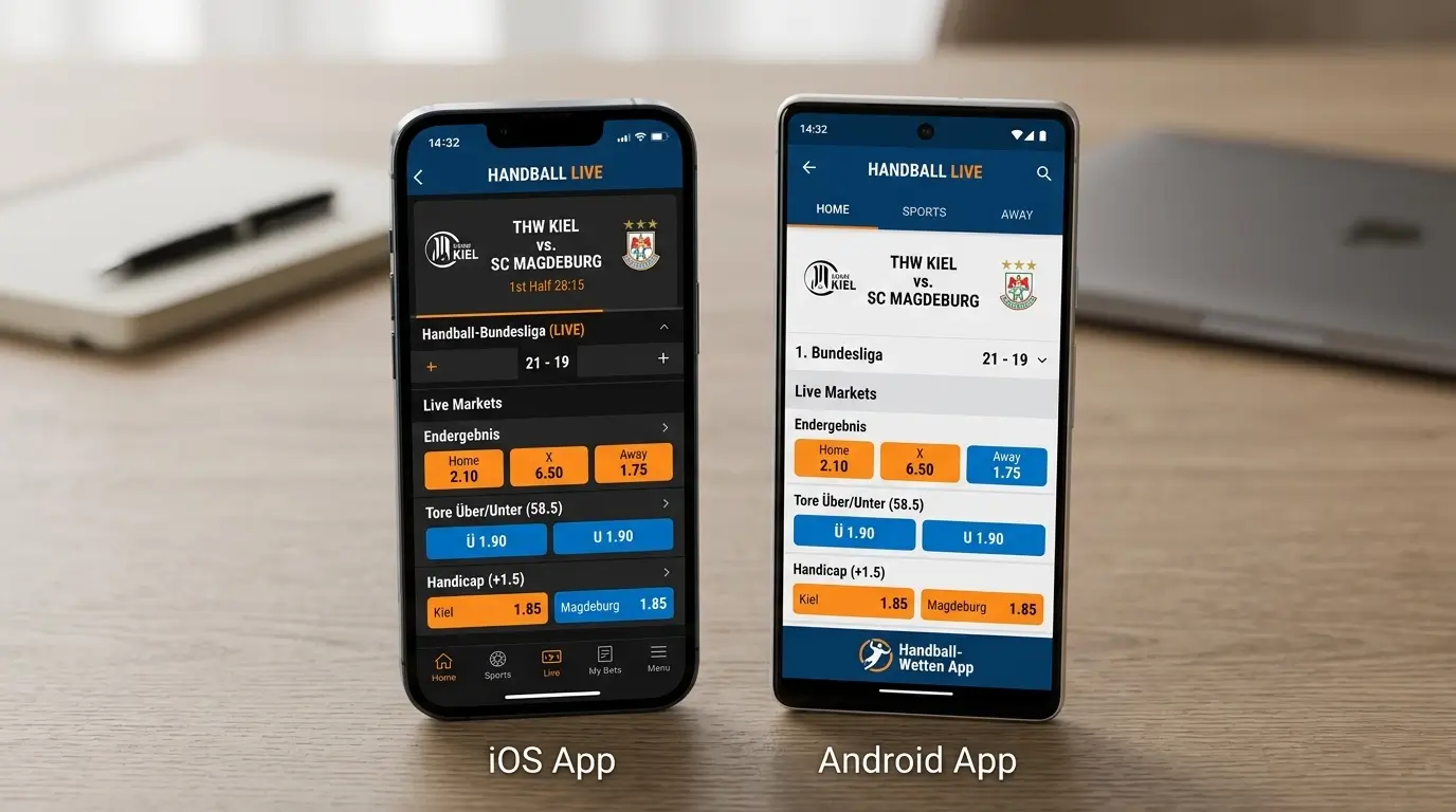Vergleich von iOS- und Android-Apps für Handball Sportwetten mit Feature-Übersicht