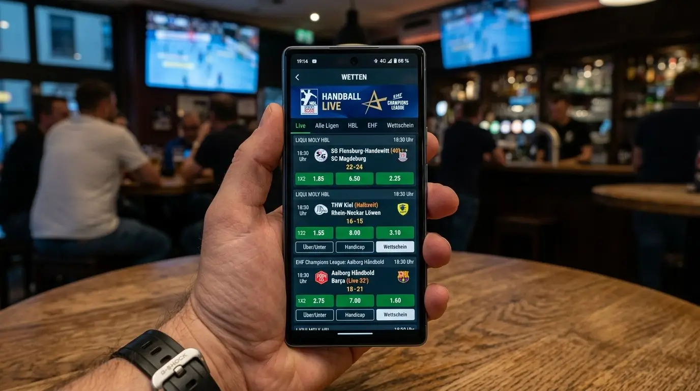 Mobile Handball Wettquoten im App-Vergleich mit HBL- und Champions-League-Märkten