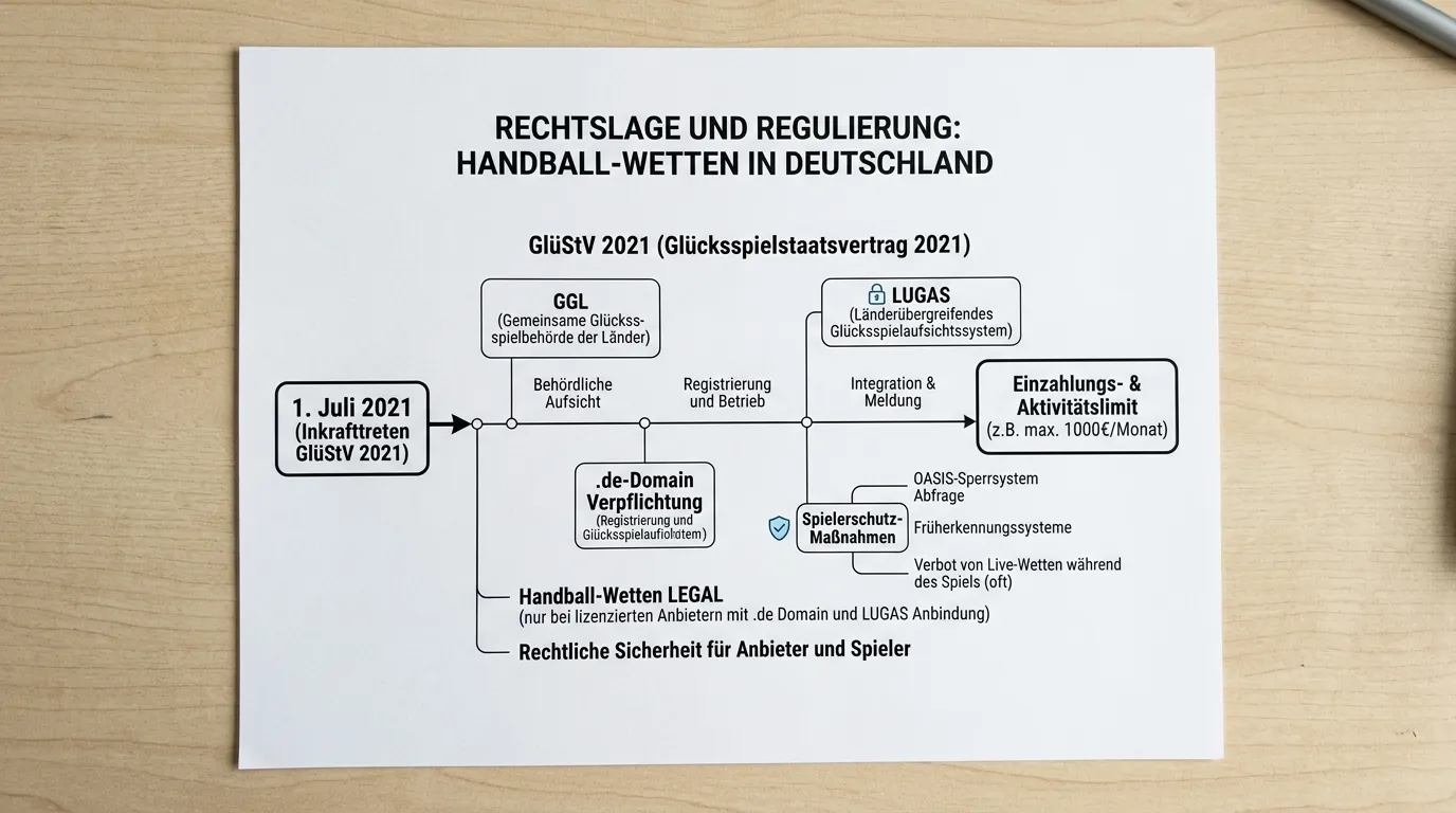 Rechtslage Handball Wetten Deutschland — GlüStV 2021 und GGL Lizenzrahmen für legale Sportwetten seit Juli 2021