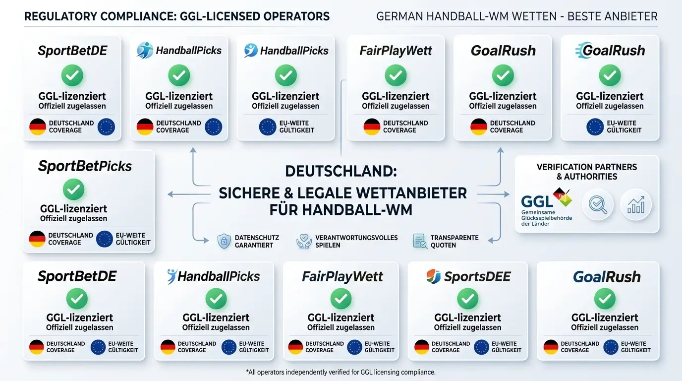 Beste Handball Wettanbieter für WM-Wetten 2026 mit GGL-Lizenz, hohen Quoten und breitem Marktangebot