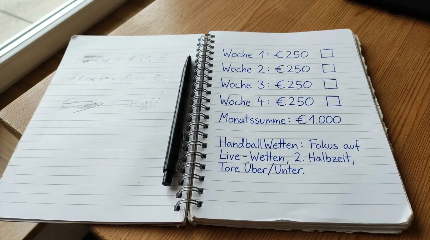 Limit-Management für Handball-Wetter mit monatlichem LUGAS-Budget und Wocheneinteilung